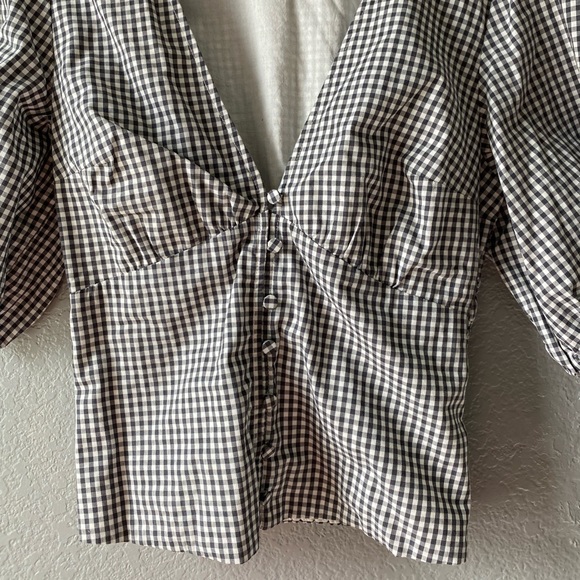 Abercrombie cropped gingham top - Picture 2 of 4